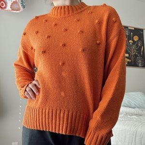 Toad & co Orange Chunky Bobble Sweater, size L